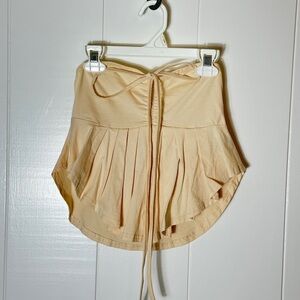 SHEIN Cream Strapless Peplum Top with Tie